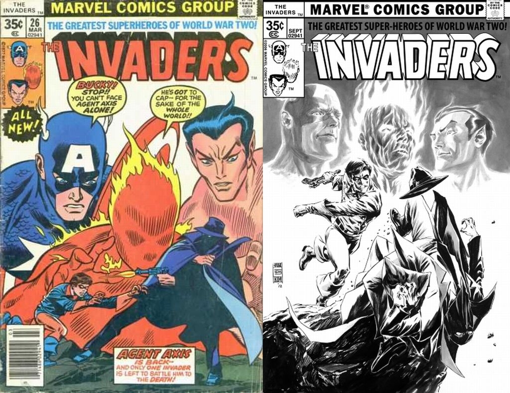 Original Invaders Issue 26 Cover Side-by-Side to One Minute Later - Invaders Issue 26 Cover Reimagined by Jun Bob Kim